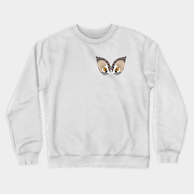 Northern Saw-whet Owl Eyes Crewneck Sweatshirt by BirdGlamour